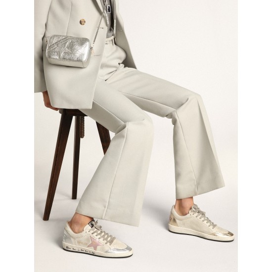 Ball Star in white suede with multicolor inserts