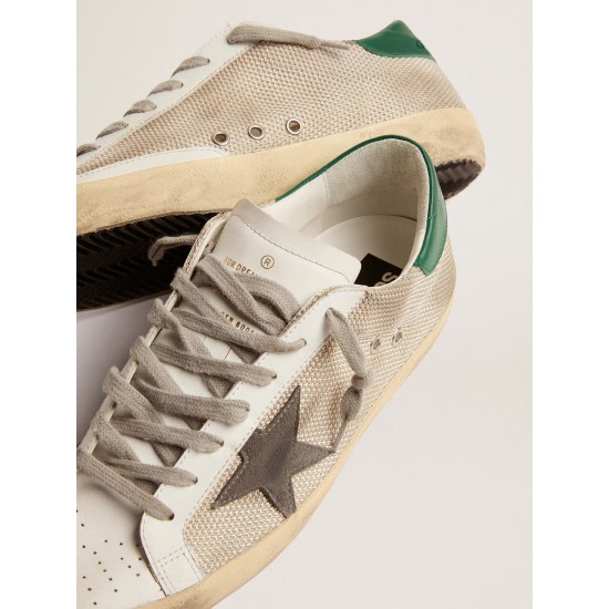 Men's Super-Star in light silver mesh with gray star