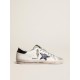 Super-Star with blue metallic leather star and black heel tab