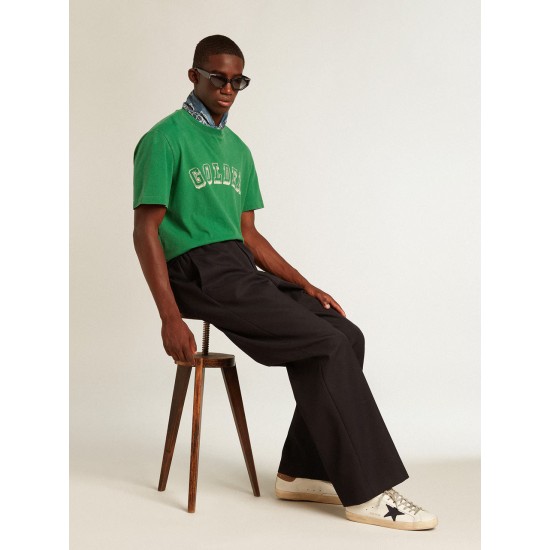 Super-Star with blue canvas star and tobacco leather heel tab