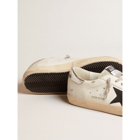 Men's Super-Star with black nubuck star and silver leather heel tab