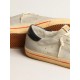 Super-Star in gray nubuck with perforated star and blue heel tab