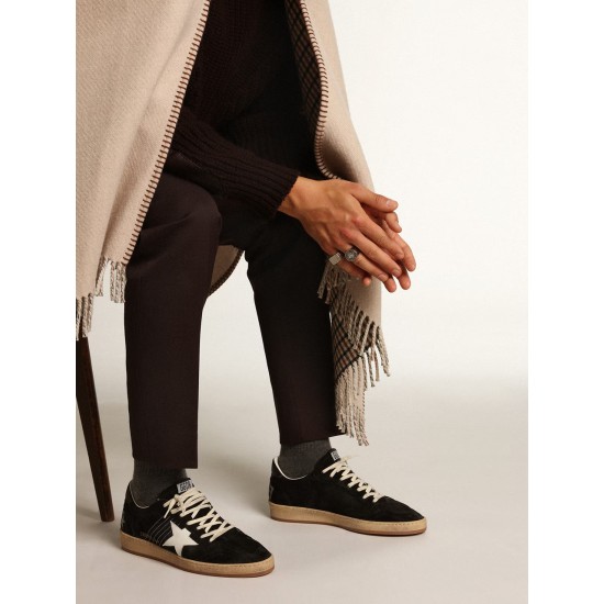Men's Ball Star in black suede with white leather star