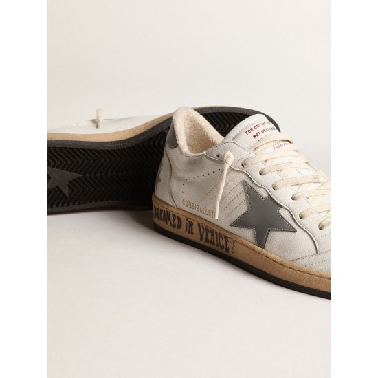 Ball Star in nappa with gray reflective nylon star and heel tab
