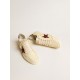 Men's Ball Star in beige nappa with burgundy mesh star and heel tab
