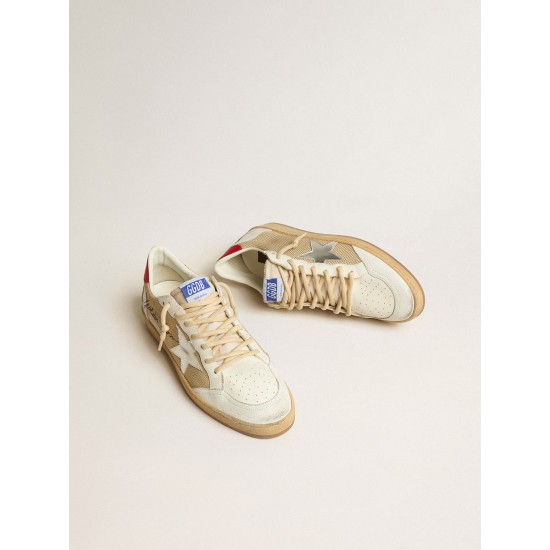 Ball Star LTD in mesh with metallic leather star and red heel tab