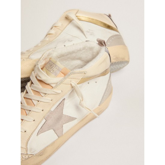 Men's Mid Star with light gray suede star and gold flash