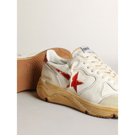 Men's Running Sole with leather star and heel tab with red print