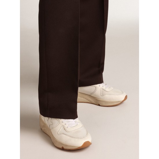 Men's Running Sole in mesh and white nappa