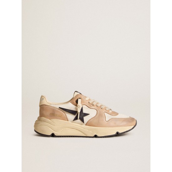 Running Sole in nylon and nubuck with dark blue suede star
