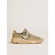 Running Sole in gray suede with white star and white heel tab