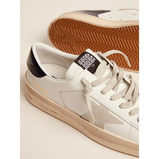 Men's Stardan with star in ice-gray suede and blu-navy heel tab