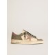 Men's Stardan LTD in gray leather with a pink leather star and heel tab