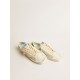 Stardan in nappa leather and ripstop fabric with cream star and green heel tab