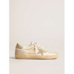 Men’s Super-Star LAB in nylon with dove-gray star and ice-gray suede inserts