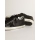 Women's Super-Star in black nappa with black star and glitter heel tab