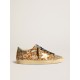 Women’s Super-Star LAB in leopard pony skin with gold star and gray heel tab