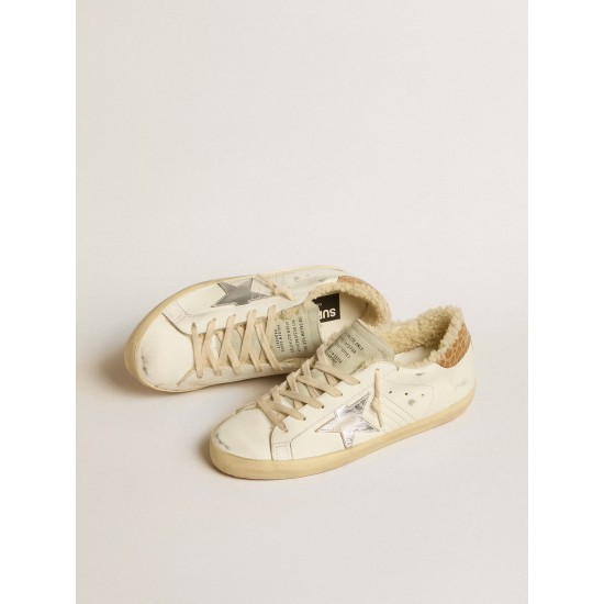 Super-Star with silver leather star and crocodile-print leather heel tab