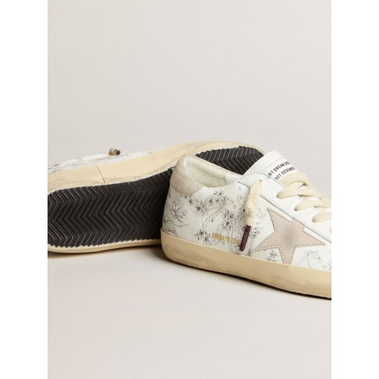 Women’s Super-Star LTD CNY in white leather with lettering on the upper