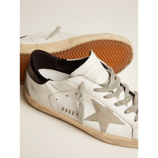 Super-Star with black heel tab and metal stud lettering