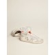 Super-Star LTD in white leather and mesh with star and inserts in Swarovski micro-crystals