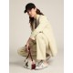 Super-Star Sabots in white leather with shearling lining