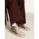 Women's Slide in leopard print pony skin with silver leather star