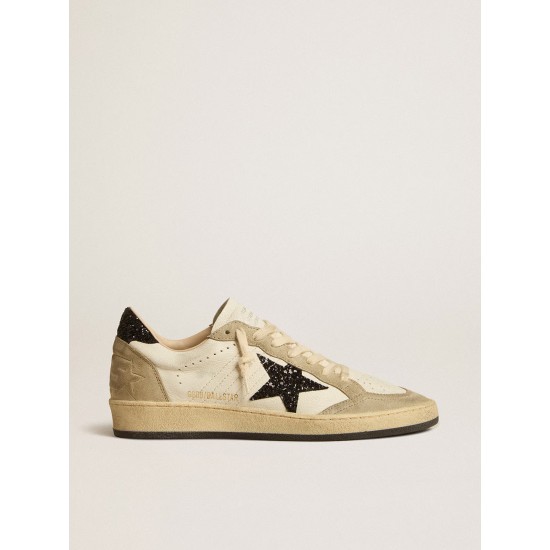 Ball Star in nappa and suede with black glitter star and heel tab