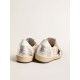 Ball Star in white mesh with black glitter star and silver inserts