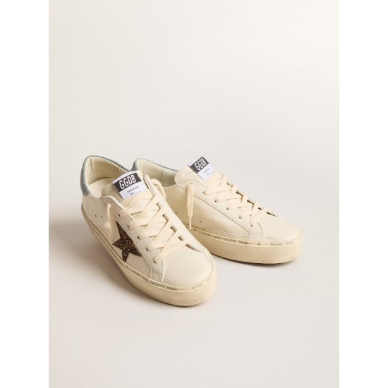 Women's Hi Star LTD with hazelnut glitter star and light blue suede heel tab