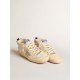 Mid Star in mesh with platinum glitter star and white leather flash