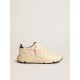 Running Sole in nappa leather with pink leather star and blue leather heel tab