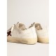 Women's V-Star in white nappa with red glitter star