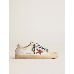 V-Star with pink glitter star and metallic leather heel tab