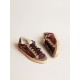 Women’s Super-Star Penstar LAB in burgundy suede with perforated star