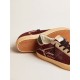 Women’s Super-Star Penstar LAB in burgundy suede with perforated star