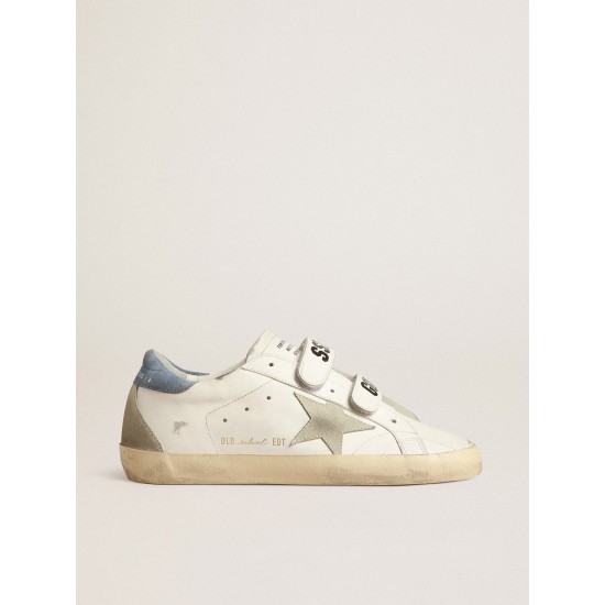 Old School with ice-gray suede star and light blue heel tab