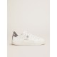 Purestar in white leather with silver Swarovski crystal heel tab