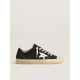 V-Star in navy-blue canvas with a silver laminated leather star