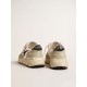 Running Sole with gray suede inserts and black glitter star