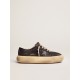 Women's Space-Star shoes in quilted black nylon with shearling lining
