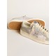 Stardan in gray nappa leather and white mesh with gray leather star