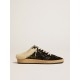 Ball Star Sabots in black glitter with black star and shearling lining