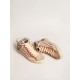 Slide in pink suede with anthracite laminated leather star