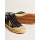 Women’s Mid Star LAB in black canvas with ice-gray suede star