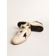 Women’s Ball Star Pro Mid in aged white leather with black star