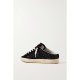 Super-Star Sabot distressed glittered leather and suede slip-on sneakers