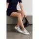 Superstar distressed suede and leather-trimmed canvas sneakers